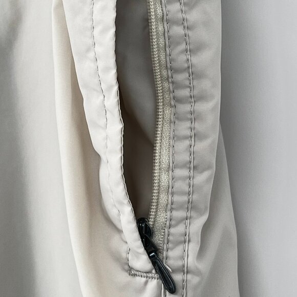 Vintage Nike Track Pants Womens Small Windbreaker Grey Lined Baggy Y2K Cream 90s - Picture 12 of 13